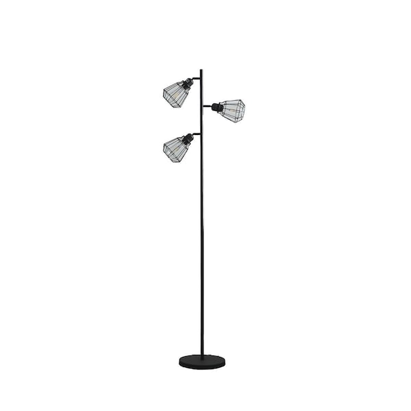 Homeroots 66 in. Three Light Tree Floor Lamp Set, Black 468807 - main